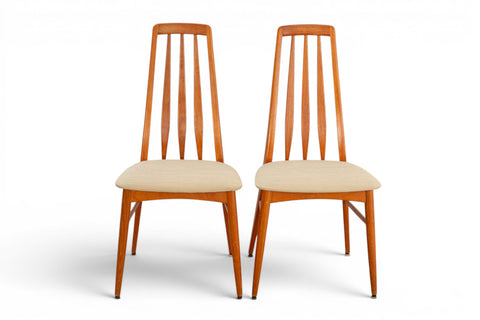 Pair of Niels Koefoed "Eva" teak dining chairs by Koefoed Hornslet — 1960s Danish modern