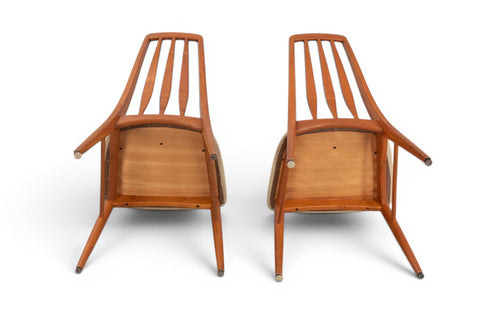 Side profile of Niels Koefoed Eva teak dining chair 1960s Danish mid century modern