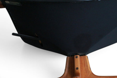 Matching ottoman for Arne Wahl Iversen black leather swivel chair — Komfort Denmark 1970s
