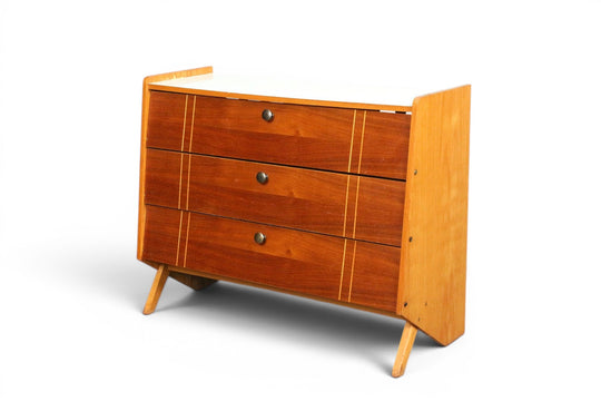 TEAK + BEECH SWEDISH SHOE CABINET BY ILSE MØBEL