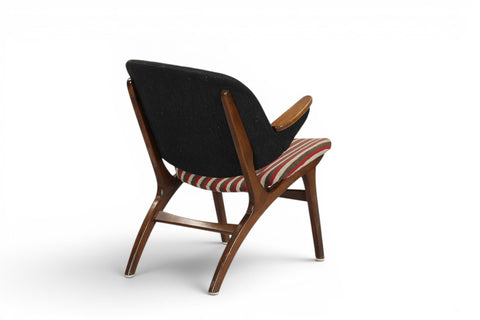 Wool upholstery detail on Carl Edward Matthes Danish mid century lounge chair