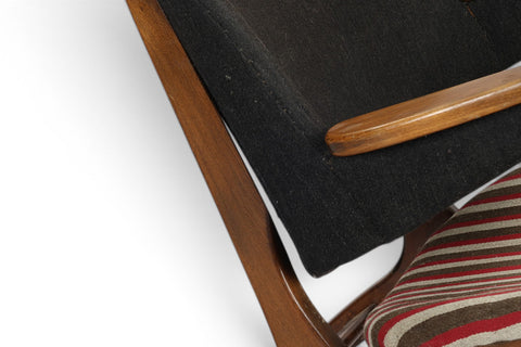 Matthes Polstermøbelfabrik label on Carl Edward Matthes 1960s Danish lounge chair