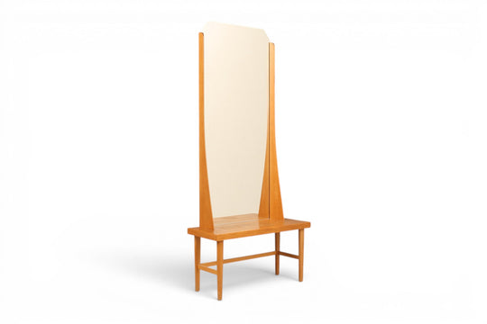 1960s FULL LENGTH MIRROR + SHELF IN OAK