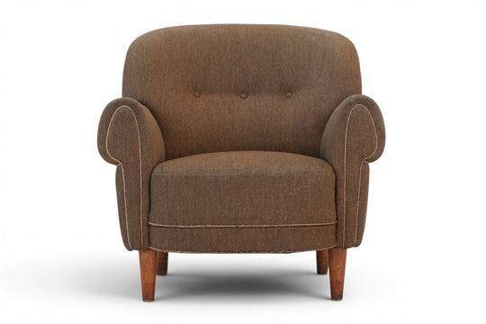 1940s DANISH ARMCHAIR IN BEECH + WOOL