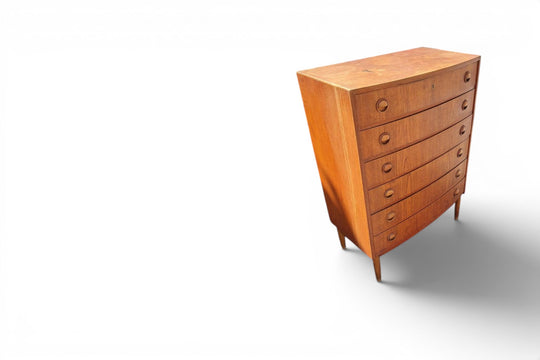 KAI KRISTIANSEN BOW FRONT HIGHBOY DRESSER IN TEAK