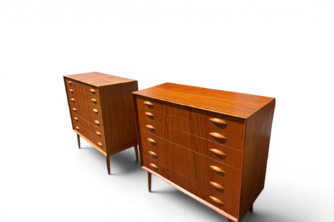 Detail of Johannes Sorth teak dresser drawers — Nexø Møbelfabrik Denmark 1960s