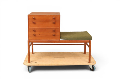 Casino telephone bench in teak by Sven Engström and Gunnar Myrstrand for Tingströms — 1960s Swedish