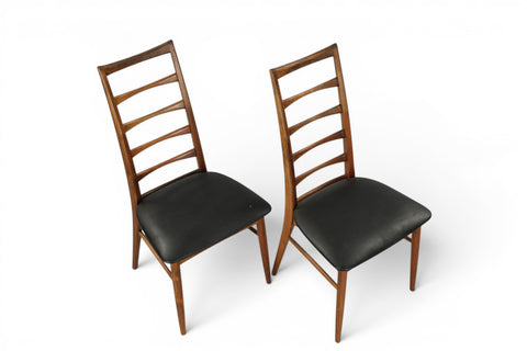 Rosewood grain and joinery detail on Niels Koefoed Lis dining chair — Koefoeds Hornslet