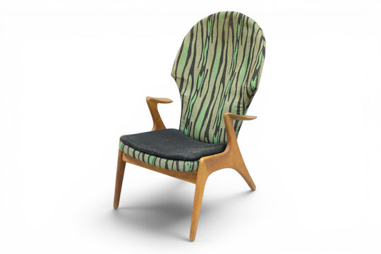 DANISH MODERN HIGHBACK OAK LOUNGE CHAIR BY KURT ØSTERVIG