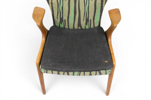 detail of oak frame joinery - 1950s Danish mid century modern lounge chair