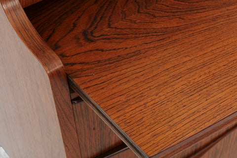 DANISH MODERN BOOKCASE / SECRETARY DESK IN ROSEWOOD WITH CURIO TOP