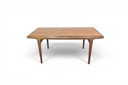 JOHANNES ANDERSEN TEAK DRAW LEAF DINING TABLE WITH EXTENSION LEAVES