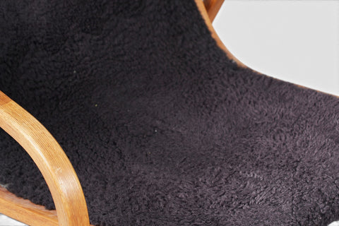 Yngve Ekström Lamino lounge chair - side profile showing bentwood oak frame