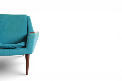Teak frame lounge chair side profile - 1960s Denmark mid century modern