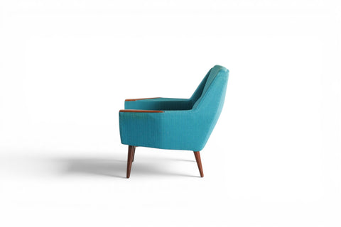 Lounge chair seat cushion and wool detail - 1960s Denmark mid century modern