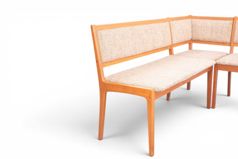 Two piece bench shown separated for placement - 1970s Denmark mid century modern