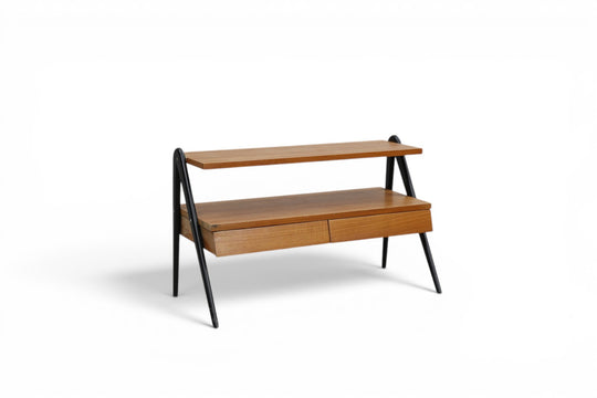 SWEDISH MODERN TWO TIER HALLWAY CHEST WITH DRAWERS