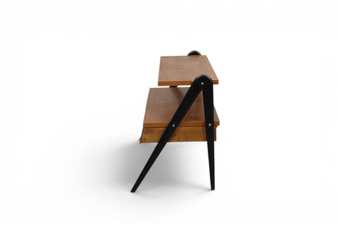 Teak shelf top surface detail - Swedish mid century modern