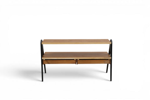 Teak shelf base and foot detail - Swedish mid century modern