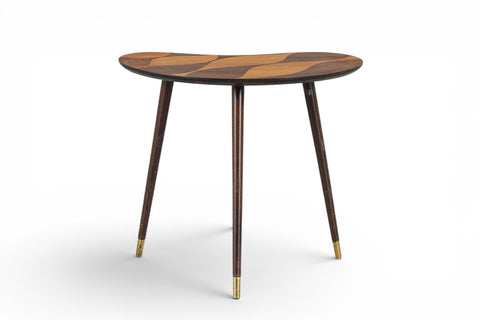 Kidney shaped side table with rosewood inlay - 1950s Swedish mid century