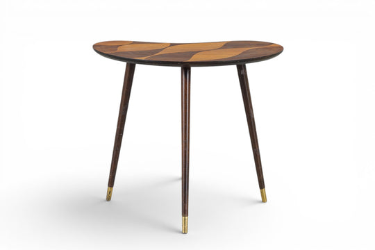 MODEL 166 KIDNEY SIDE TABLE WITH ROSEWOOD INLAY BY BJÖRKÅS MÖBELFABRIK