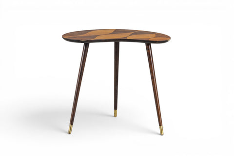 Beech and rosewood side table leg detail - 1950s Swedish scandinavian