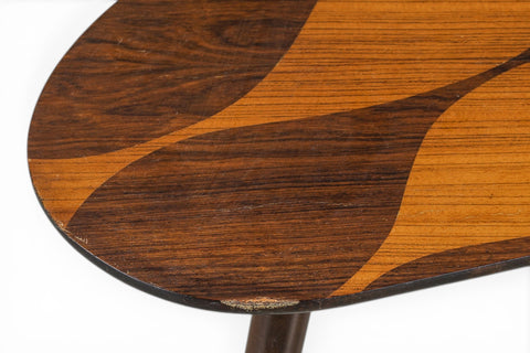 Side table rosewood inlay close up - 1950s Swedish scandinavian