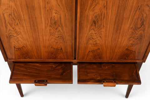 Rosewood cabinet back panel detail - 1960s Swedish mid century modern