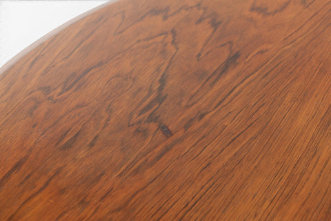 Oval rosewood dining table extension leaf mechanism close-up - 1960s Danish mid century modern