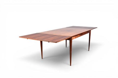 Niels Otto Møller rosewood dining table top grain detail - 1960s Danish mid century modern