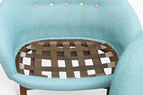 Kurt Østervig attributed teak armchair armrest and frame detail - 1950s Danish mid century modern