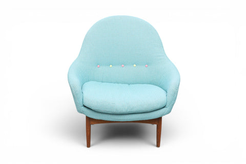Kurt Østervig attributed teak armchair back view - 1950s Danish mid century modern
