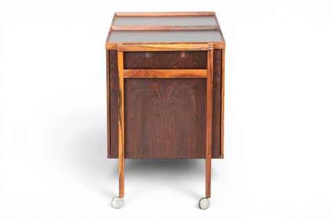 Niels Erik Glasdam Jensen rosewood bar cart expanded top - 1960s Danish mid century modern