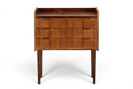SMALL THREE DRAWER ROSEWOOD CHEST OF DRAWERS