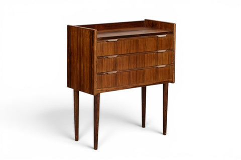Rosewood chest drawer front detail - 1960s Danish mid century modern