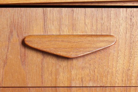 Teak sideboard pull-out shelf extended - 1960s Danish mid century modern