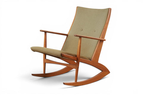 Model 97 T/T teak rocking chair full view - mid century modern Danish