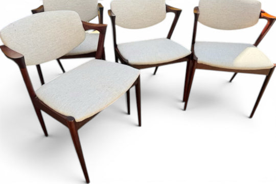 SET OF FOUR KAI KRISTIANSEN MODEL 42 DINING CHAIRS IN ROSEWOOD