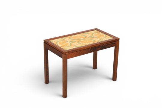 DANISH MODERN SIDE TABLE IN ROSEWOOD WITH CERAMIC TILES