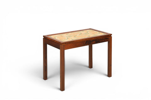 Danish modern rosewood side table full view - 1960s-70s Danish mid century modern