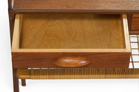 Søren Rasmussen double hallway chest teak grain detail - 1960s Danish mid century modern