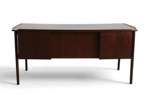 Close-up of rosewood wood grain and hardware - 1960s Denmark mid century modern