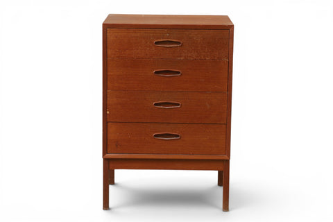 Drawer detail of Domi 4 teak chest - mid-20th century Swedish modern