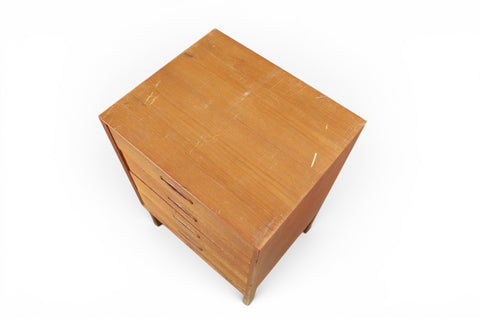Rear and side profile of teak four-drawer chest - mid-20th century Swedish modern