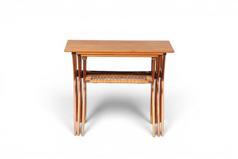 Side angle of teak four-drawer chest, third example - mid-20th century Swedish modern