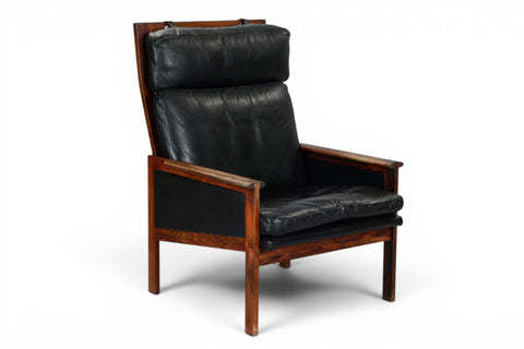 Matching footstool for Capella armchair - 1950s-60s Danish rosewood leather