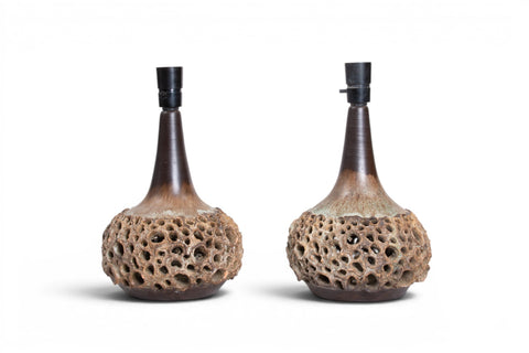 Pair of lamps shown side by side for scale — 1960s-70s Danish modern