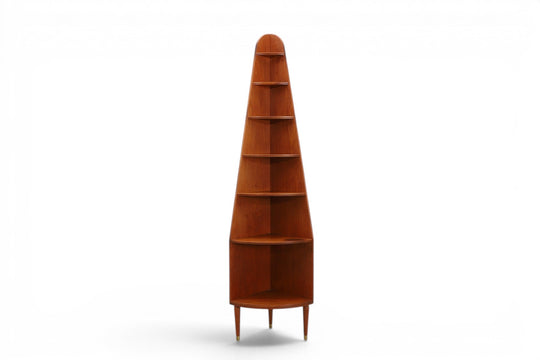 1950S TAPERED TEAK CORNER SHELF #1