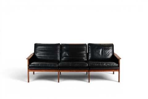 Side profile of Capella sofa showing rosewood frame — 1950s-60s Danish modern