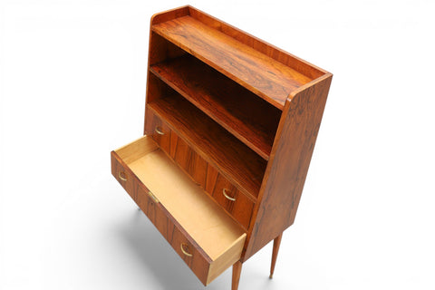 Side view of Svante Skogh rosewood secretary cabinet — 1950s Swedish modern